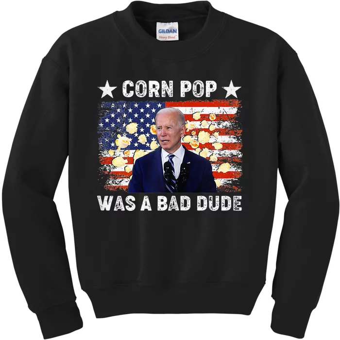 Corn Pop Was A Bad Dude Sarcastic Political Biden Kids Sweatshirt