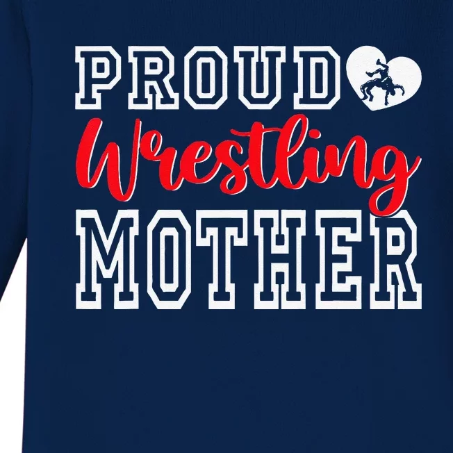 Cute Proud Wrestling Mother Mothers Day Christmas Baby Long Sleeve Bodysuit