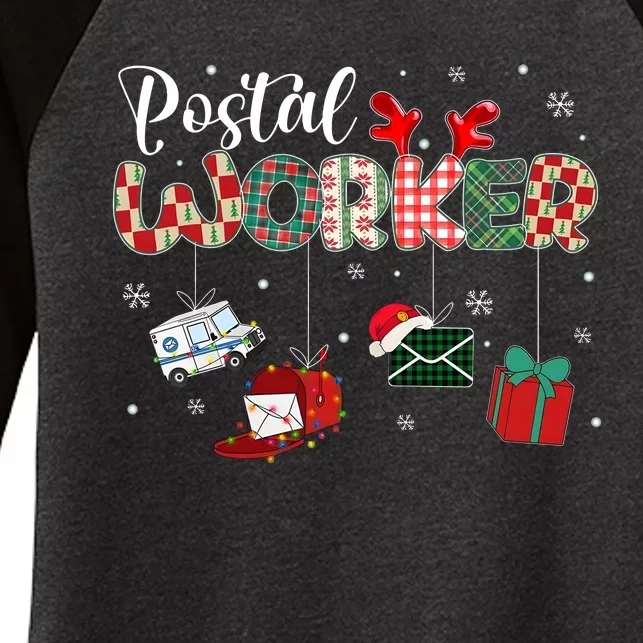 Christmas Postal Worke Xmas Holiday Women's Tri-Blend 3/4-Sleeve Raglan Shirt