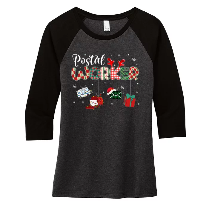 Christmas Postal Worke Xmas Holiday Women's Tri-Blend 3/4-Sleeve Raglan Shirt