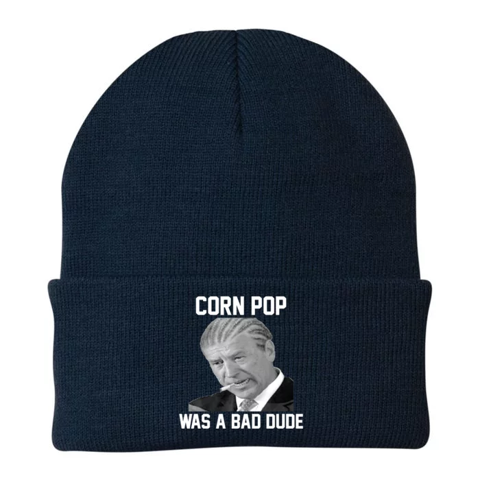 Corn Pop Was A Bad Dude Joe Biden Parody Knit Cap Winter Beanie