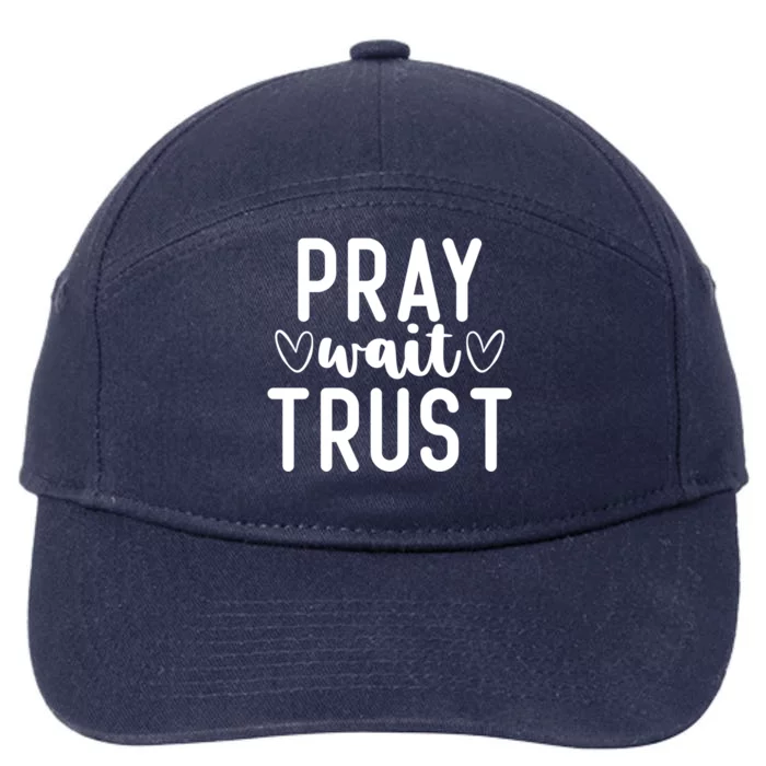 Christian Pray Wait Trust Bible Verse Gift 7-Panel Snapback Hat