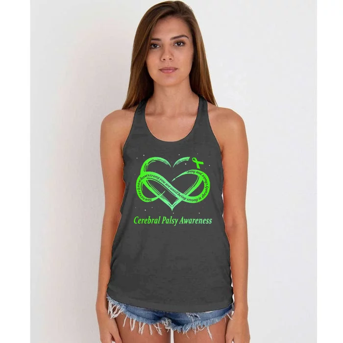 Cerebral Palsy Warrior CP Awareness Women's Knotted Racerback Tank