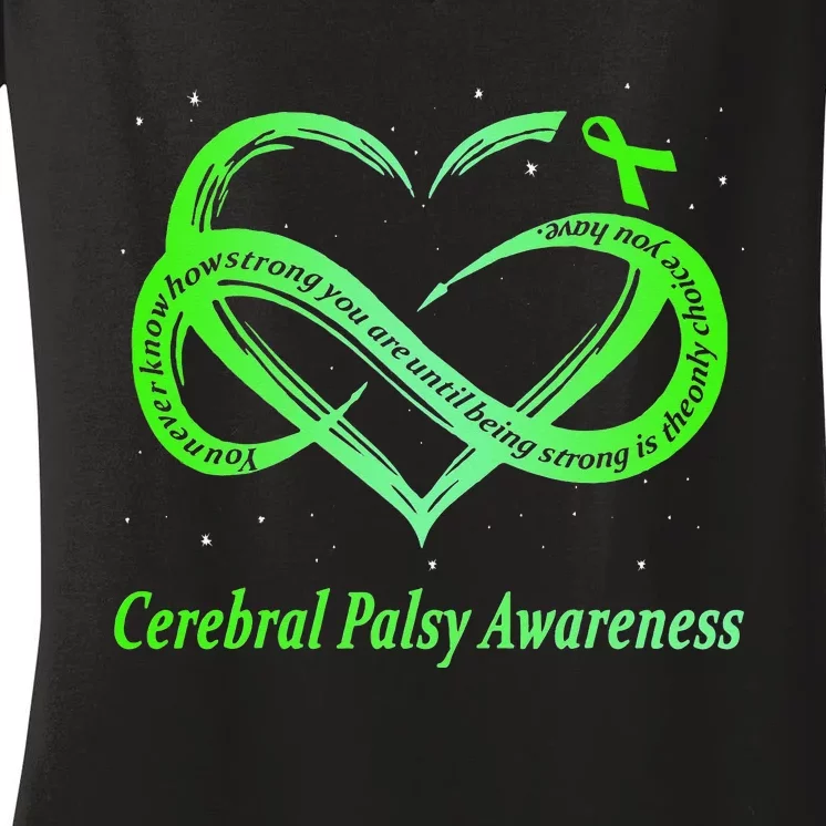 Cerebral Palsy Warrior CP Awareness Women's V-Neck T-Shirt