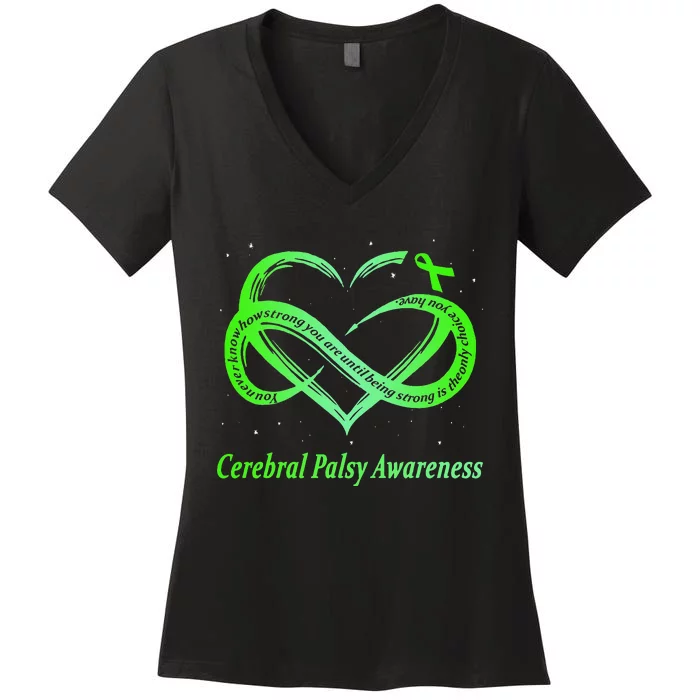 Cerebral Palsy Warrior CP Awareness Women's V-Neck T-Shirt