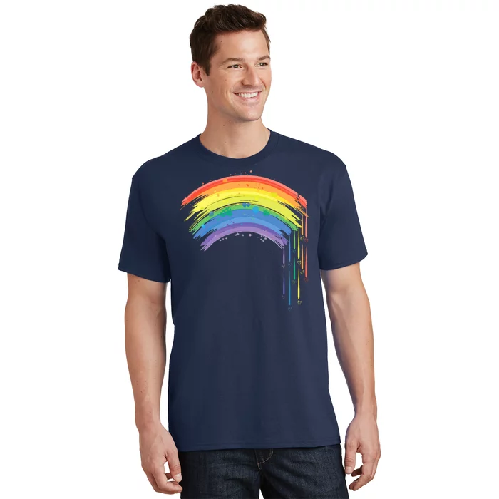 Cute Painted Watercolor Rainbow And Hearts T-Shirt