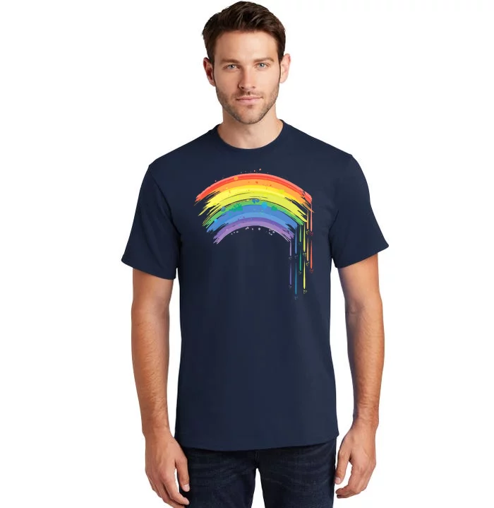 Cute Painted Watercolor Rainbow And Hearts Tall T-Shirt