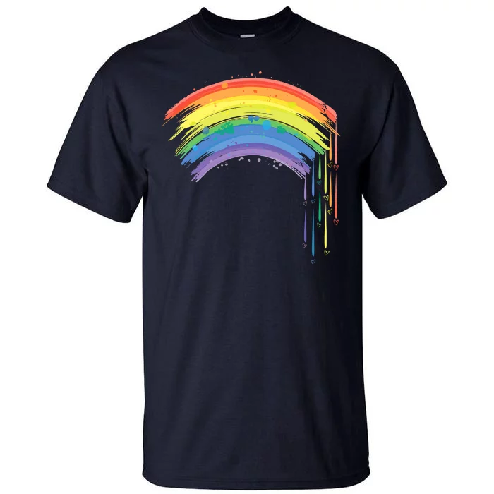 Cute Painted Watercolor Rainbow And Hearts Tall T-Shirt