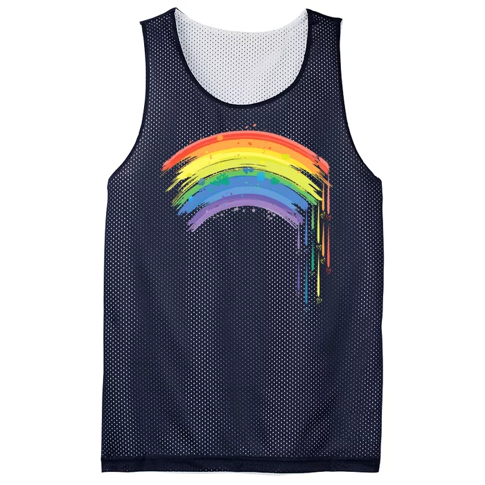 Cute Painted Watercolor Rainbow And Hearts Mesh Reversible Basketball Jersey Tank