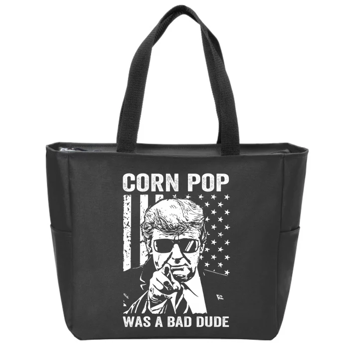 Corn Pop Was A Bad Dude Funny Gift Meme Zip Tote Bag