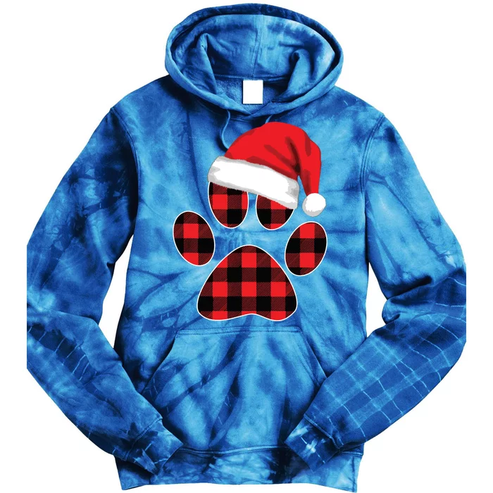 Christmas Pajama Women Girls Christmas Gifts Plaid Paw Tie Dye Hoodie