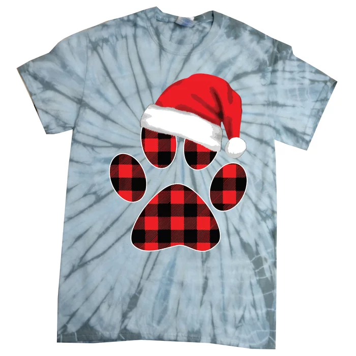 Christmas Pajama Women Girls Christmas Gifts Plaid Paw Tie-Dye T-Shirt