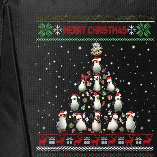 Cute Penguin Xmas Tree Ugly Christmas Funny Gift Boys Girls Great Gift City Backpack