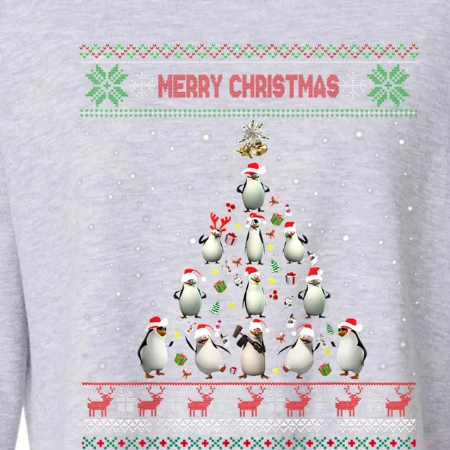 Cute Penguin Xmas Tree Ugly Christmas Funny Gift Boys Girls Great Gift Cropped Pullover Crew