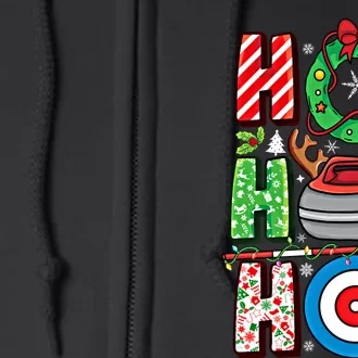 Curling Player Xmas Curling Broom Curler Christmas Curling Funny Gift Full Zip Hoodie