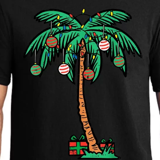 Christmas Palm Xmas Tree Tropical Beach Hawaii Pajama Set