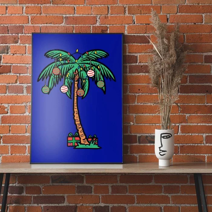 Christmas Palm Xmas Tree Tropical Beach Hawaii Cool Gift Poster