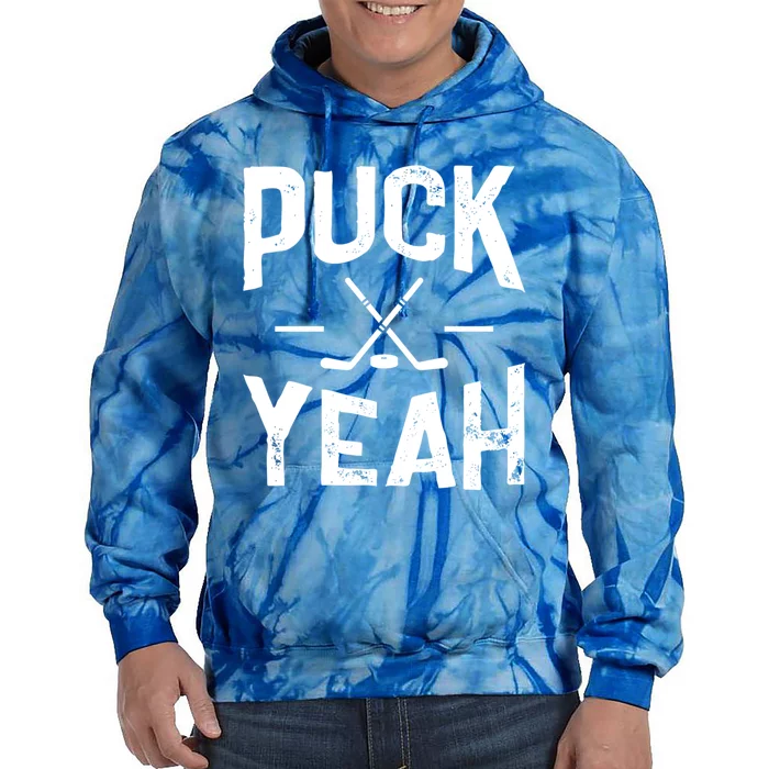 Cool Puck Yeah Design For Ice Hockey Player Gift Tie Dye Hoodie