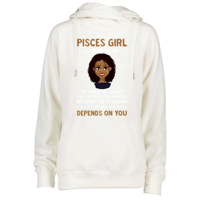 Cute Pisces Zodiac Sign Funny Quote Present Gift Womens Funnel Neck Pullover Hood