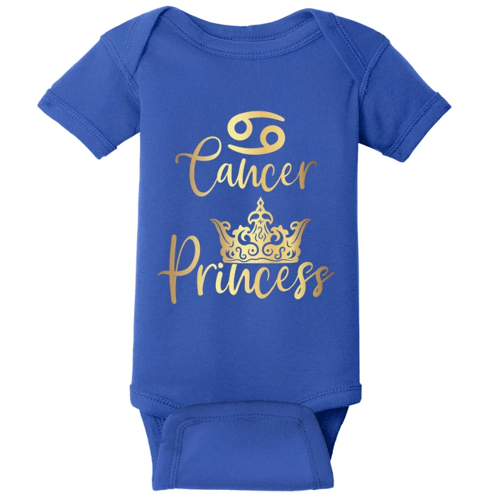 Cancer Princess Zodiac Funny Gift Baby Bodysuit