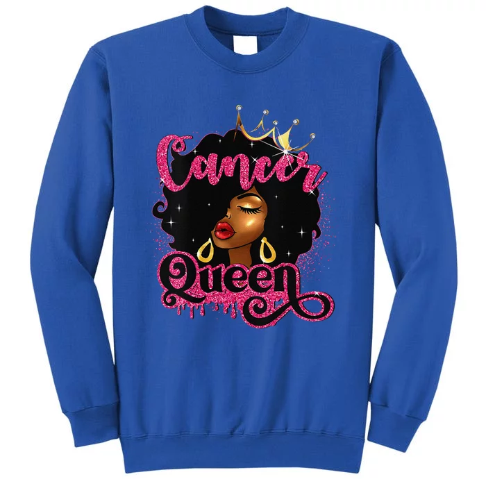 Cancer Queen African American Zodiac Birthday Afro Women Tall Sweatshirt