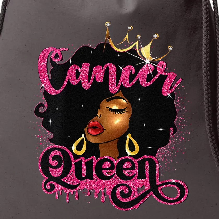 Cancer Queen African American Zodiac Birthday Afro Women Drawstring Bag