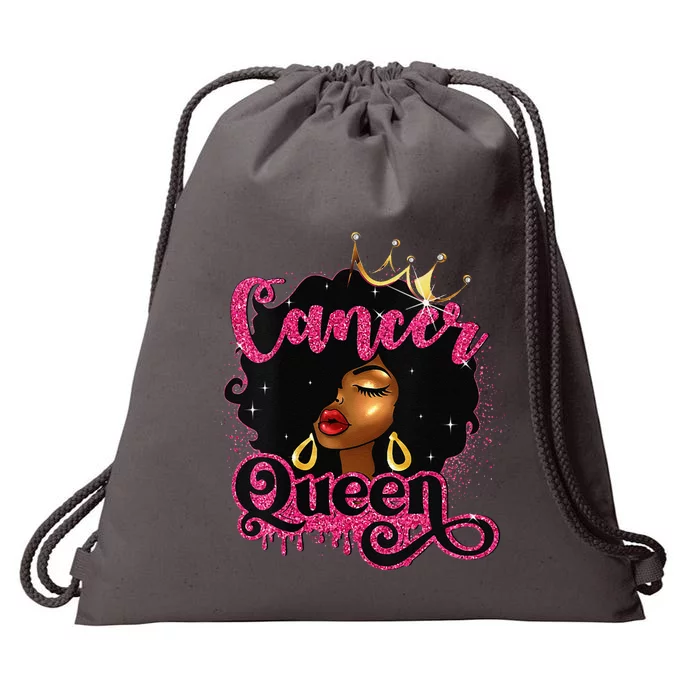 Cancer Queen African American Zodiac Birthday Afro Women Drawstring Bag