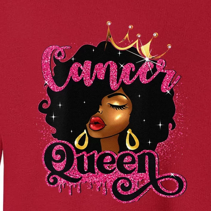 Cancer Queen African American Zodiac Birthday Afro Women Toddler Sweatshirt