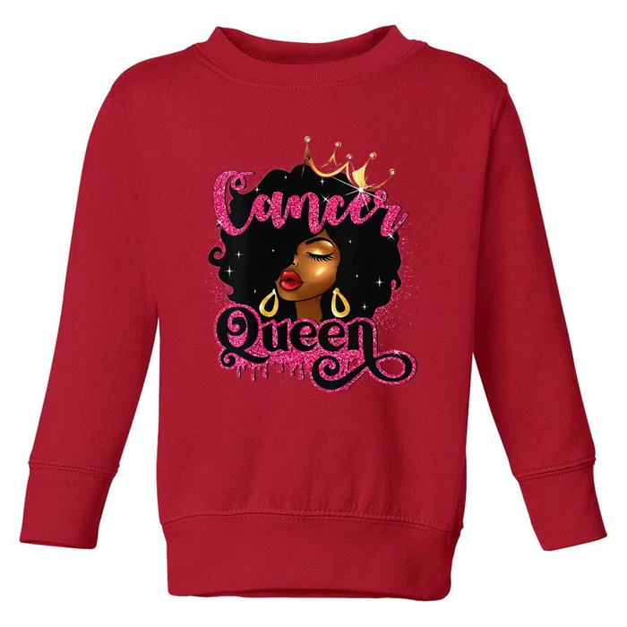 Cancer Queen African American Zodiac Birthday Afro Women Toddler Sweatshirt