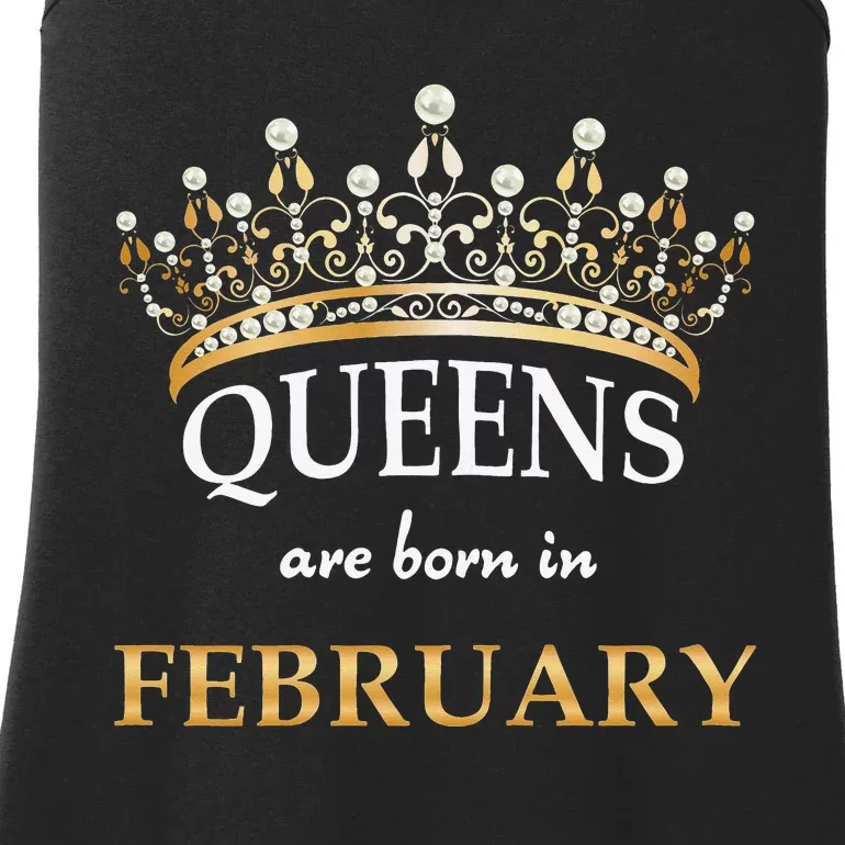 Cute Queens Are Born In February Birthday Wo Gift Ladies Essential Tank