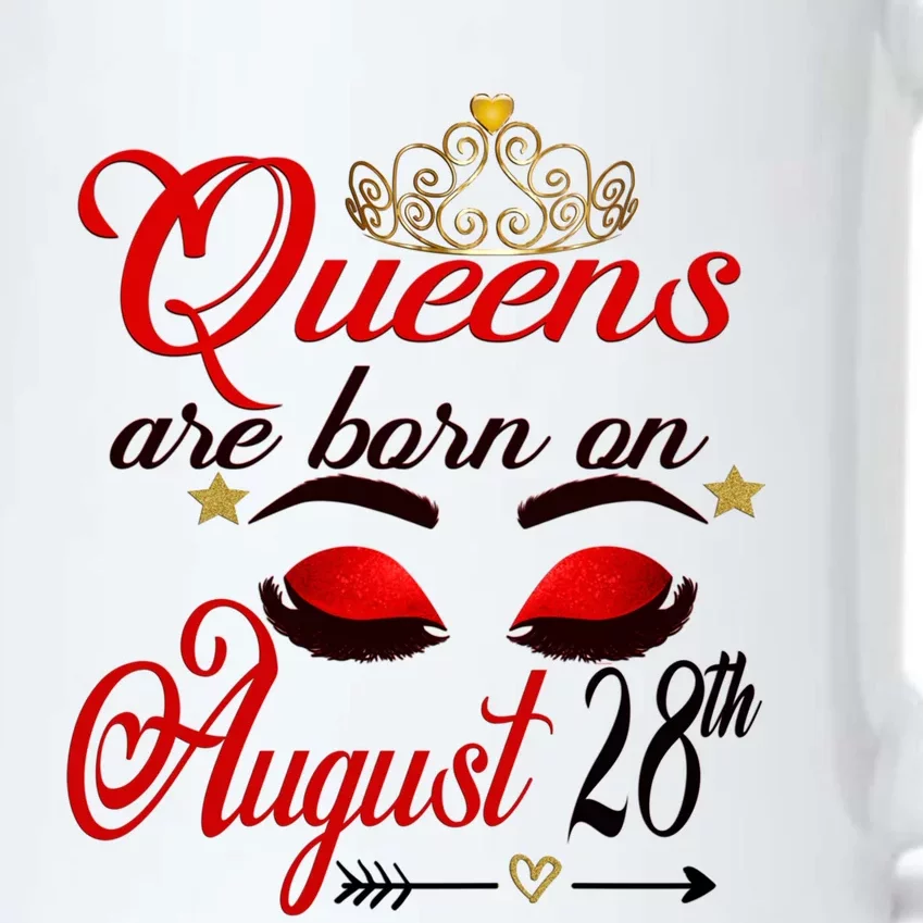 Cute Queens Are Born On August 28th Virgo Birthday Gift Black Color Changing Mug