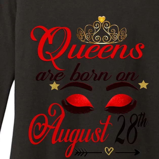 Cute Queens Are Born On August 28th Virgo Birthday Gift Womens CVC Long Sleeve Shirt