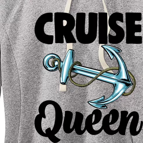 Cruise Queen Anchor Funny Boating Family Cruise Gift Women's Fleece Hoodie