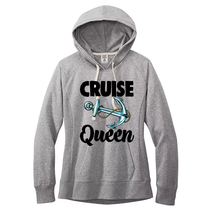 Cruise Queen Anchor Funny Boating Family Cruise Gift Women's Fleece Hoodie