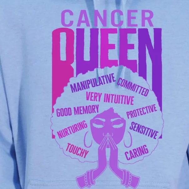 Cancer Queen African American Purple Horoscope Facts Gift Unisex Surf Hoodie