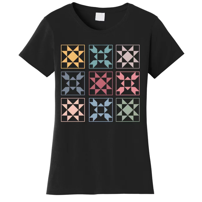 Colorful Quilt Block Star Quilting For Women Women's T-Shirt