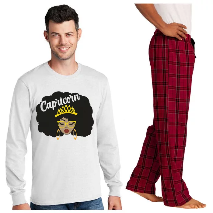 Capricorn Queen Black  Magic Afro Dope Black History Tee Long Sleeve Pajama Set