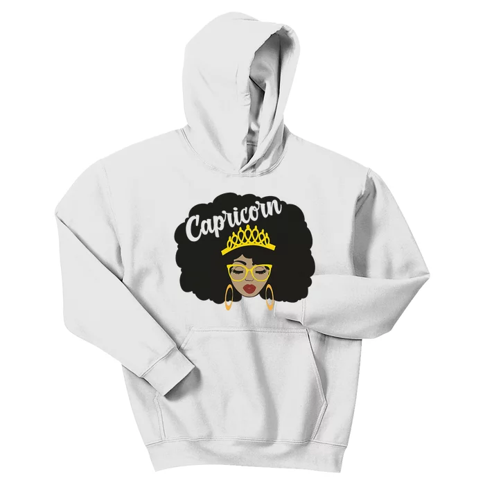 Capricorn Queen Black  Magic Afro Dope Black History Tee Kids Hoodie