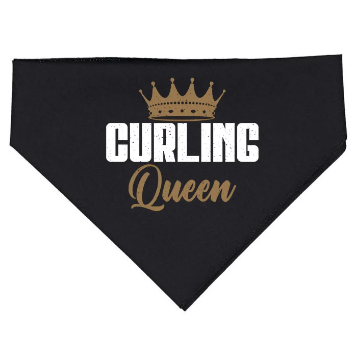 Curling Queen Curling Gift USA-Made Doggie Bandana