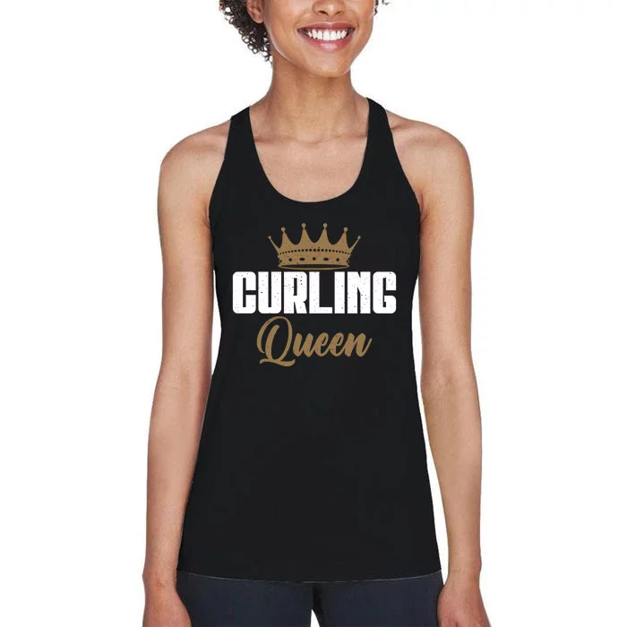 Curling Queen Curling Gift Women's Racerback Tank