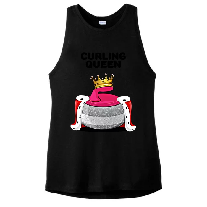 Curling Queen Curling Team Player Curling Great Gift Ladies Tri-Blend Wicking Tank