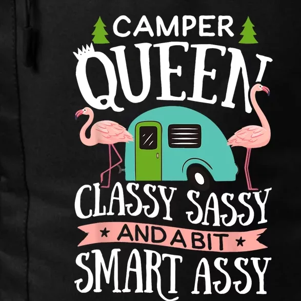 Camper Queen Classy Sassy Smart Funny Women Girls Camping RV Daily Commute Backpack