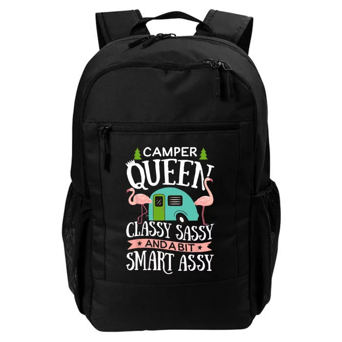 Camper Queen Classy Sassy Smart Funny Women Girls Camping RV Daily Commute Backpack