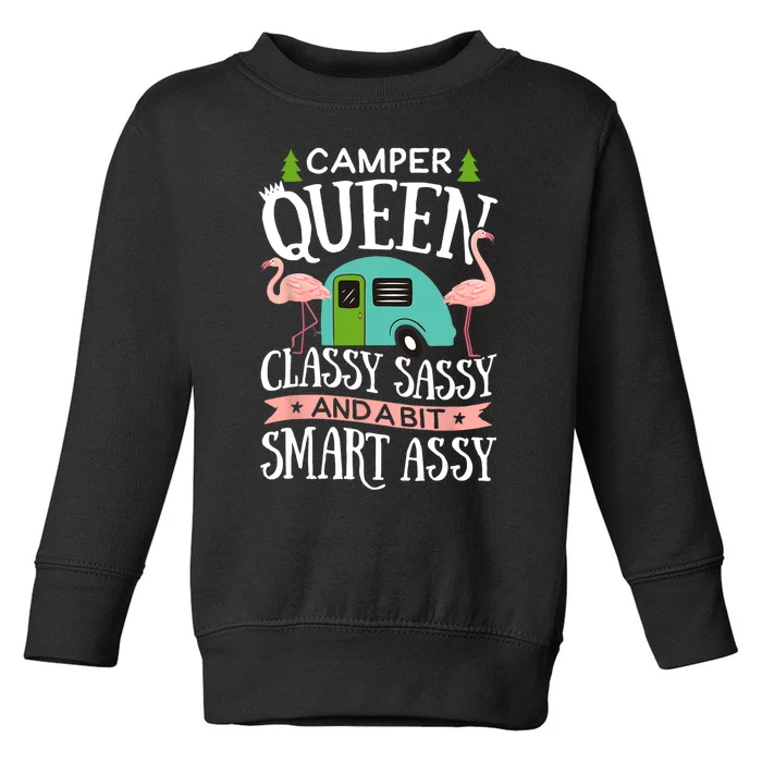 Camper Queen Classy Sassy Smart Funny Women Girls Camping RV Toddler Sweatshirt