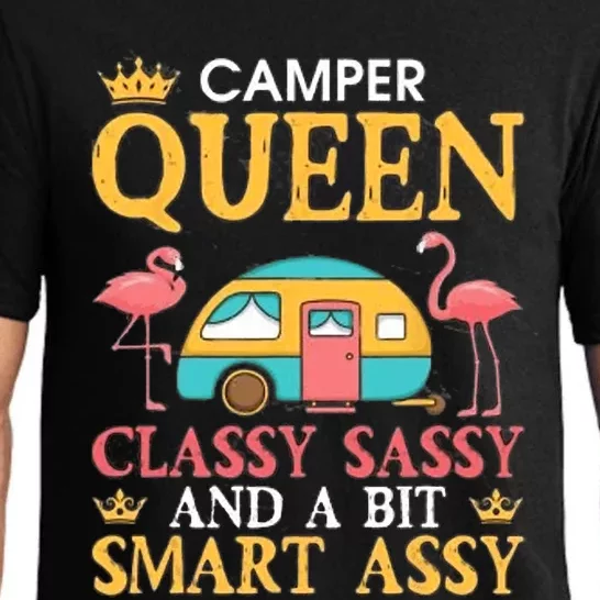 Camper Queen Classy Sassy Smart Funny Women Girls Camping RV Pajama Set