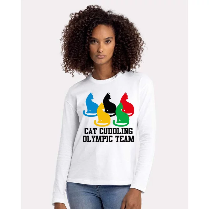 Cat Quote Cat Cuddling Team Cool Womens Cotton Relaxed Long Sleeve T-Shirt