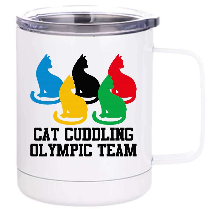 Cat Quote Cat Cuddling Team Cool Front & Back 12oz Stainless Steel Tumbler Cup