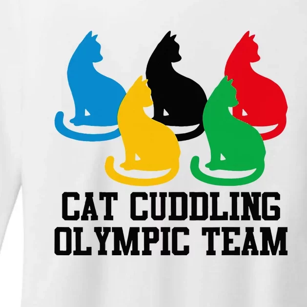 Cat Quote Cat Cuddling Team Cool Womens CVC Long Sleeve Shirt