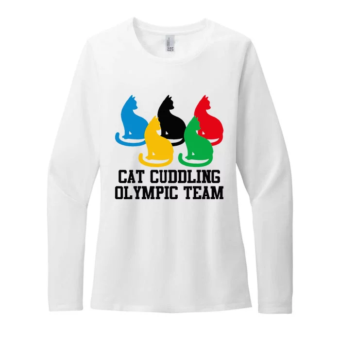 Cat Quote Cat Cuddling Team Cool Womens CVC Long Sleeve Shirt