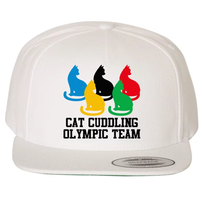 Cat Quote Cat Cuddling Team Cool Wool Snapback Cap